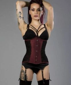 Burleska Sylvie Underbust Steel Boned Corset In Taffeta With Lace 30 Burleska Sylvie Underbust Steel Boned Corset In Taffeta With Lace -Spooky Threads sylvie underbust steel boned corset in taffeta with lace burleska 12 300x