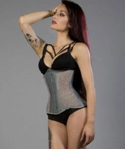 Burleska Sylvie Underbust Steel Boned Corset In Taffeta With Lace 21 Burleska Sylvie Underbust Steel Boned Corset In Taffeta With Lace -Spooky Threads sylvie underbust steel boned corset in taffeta with lace burleska 3 300x