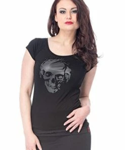 Queen Of Darkness T-Shirt With Black Skull Print