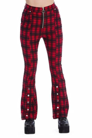 Banned Tartan Night Flare Trousers 5 Banned Tartan Night Flare Trousers - Image 3