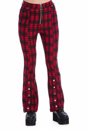 Banned Tartan Night Flare Trousers 3 Banned Tartan Night Flare Trousers