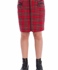 Banned Tartan Zip Skirt