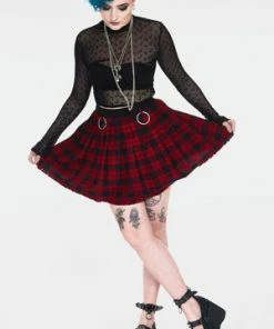 Jawbreaker Teen Spirit Tartan Pleated Skirt 24 Jawbreaker Teen Spirit Tartan Pleated Skirt -Spooky Threads teen spirit red tartan pleated skirt ska 3740 01.995 300x