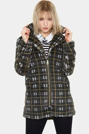 Jawbreaker Teenage Dirtbag Plaid Faux Fur Coat 5 Jawbreaker Teenage Dirtbag Plaid Faux Fur Coat - Image 3