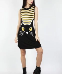 Jawbreaker Telepathic Cat Dress -Spooky Threads telepathic cat dress jawbreaker 5 300x