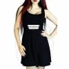 Dr Faust Three Military Stripes Black Mini Dress - Jaelynn -Spooky Threads three military stripes black mini dress jaelynn dr faust 300x