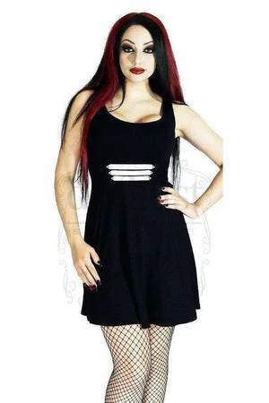 Dr Faust Three Military Stripes Black Mini Dress - Jaelynn 3 Dr Faust Three Military Stripes Black Mini Dress - Jaelynn