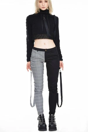 Jawbreaker Houndstooth Check Half & Half Bondage Trousers 3 Jawbreaker Houndstooth Check Half & Half Bondage Trousers