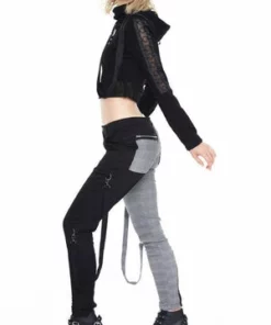 Jawbreaker Houndstooth Check Half & Half Bondage Trousers 8 Jawbreaker Houndstooth Check Half & Half Bondage Trousers -Spooky Threads tra 4780 bi 02 300x