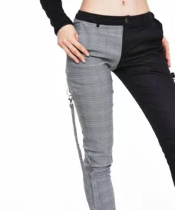Jawbreaker Houndstooth Check Half & Half Bondage Trousers 9 Jawbreaker Houndstooth Check Half & Half Bondage Trousers -Spooky Threads tra 4780 bi 03 300x