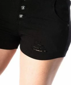 Banned Trashed & Ragged Shorts -Spooky Threads trashed ragged shorts banned 4 300x