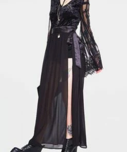 Jawbreaker Vamped Chiffon Coordinate Skirt -Spooky Threads vamped chiffon coordinate skirt jawbreaker 3 300x