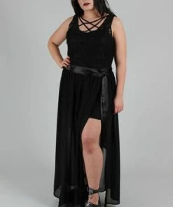 Jawbreaker Vamped Chiffon Coordinate Skirt -Spooky Threads vamped chiffon coordinate skirt jawbreaker 6 300x
