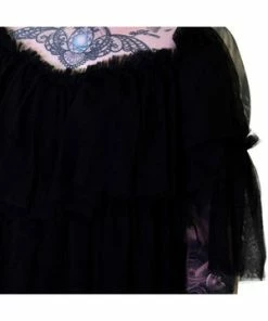 Dr Faust Vapour Mesh Black Sheer Mini Dress - Cardi -Spooky Threads vapour mesh black sheer mini dress cardi dr faust 4 300x