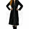 Dr Faust Vegan Leather Alternative Long Black Coat - Bellona -Spooky Threads vegan leather alternative long black coat bellona dr faust 300x