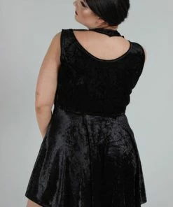 Jawbreaker Veleveteen Dream Caged Neck Mini Dress -Spooky Threads veleveteen dream caged neck mini dress jawbreaker 6 300x