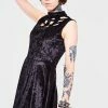 Jawbreaker Veleveteen Dream Caged Neck Mini Dress -Spooky Threads veleveteen dream caged neck mini dress jawbreaker 300x