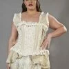 Burleska Venice Overbust Plus Size Corset With Straps In Cream Taffeta 2 Burleska Venice Overbust Plus Size Corset With Straps In Cream Taffeta -Spooky Threads venice overbust plus size corset with straps in cream taffeta burleska 300x