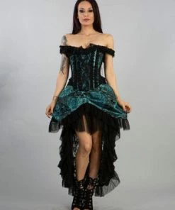 Burleska Versailles Corset Dress In Jacquard -Spooky Threads versailles corset dress in jacquard burleska 4 300x