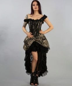 Burleska Versailles Corset Dress King Brocade With Black Lace 13 Burleska Versailles Corset Dress King Brocade With Black Lace -Spooky Threads versailles corset dress king brocade with black lace burleska 5 300x