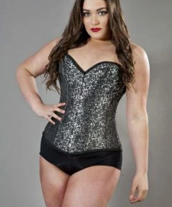Burleska Victorian Overbust Corset In Brocade -Spooky Threads victorian overbust corset in brocade burleska 3 300x
