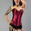 Burleska Victorian Overbust Steel Boned Long Line Corset In Satin 2 Burleska Victorian Overbust Steel Boned Long Line Corset In Satin -Spooky Threads victorian overbust steel boned long line corset in satin burleska 300x