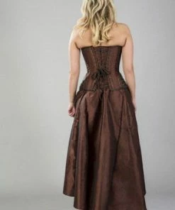 Burleska Warrior Overbust Steampunk Corset In Taffeta & Matte Hip Panels -Spooky Threads warrior overbust steampunk corset in taffeta matte hip panels burleska 4 300x