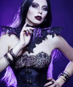 Burleska Warrior Underbust Steel Boned Corset In Taffeta With Matte Hip Panels -Spooky Threads warrior underbust steel boned corset in taffeta with matte hip panels burleska 5 300x