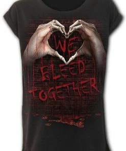 Spiral We Bleed Together - Turnup Sleeve Loosefit Tee