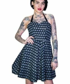 Dr Faust White Eye Of Sauron Black Mini Dress - Nathalia