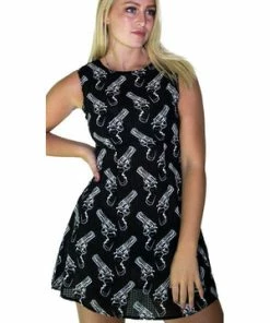 Dr Faust White Guns Dangerous Black Sheer Mini Dress - Melanie -Spooky Threads white guns dangerous black sheer mini dress melanie dr faust 5 300x