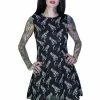 Dr Faust White Guns Dangerous Black Sheer Mini Dress - Melanie -Spooky Threads white guns dangerous black sheer mini dress melanie dr faust 300x