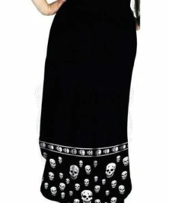 Dr Faust White Skulls Black High-Low Dress - Blair 7 Dr Faust White Skulls Black High-Low Dress - Blair -Spooky Threads white skulls black high low dress blair dr faust 3 300x