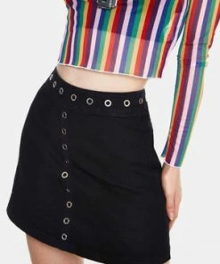 Jawbreaker Wild West Eyelet Skirt -Spooky Threads wild west eyelet skirt jawbreaker 3 300x