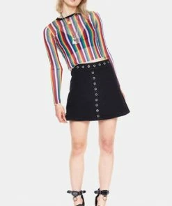 Jawbreaker Wild West Eyelet Skirt -Spooky Threads wild west eyelet skirt jawbreaker 5 300x