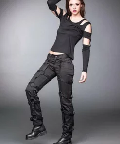 Queen Of Darkness Women's Trousers With O-Rings And Belts