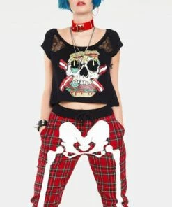 Jawbreaker Zombie Burger Lace Panel Top -Spooky Threads zombie burger lace panel top jawbreaker 3 300x