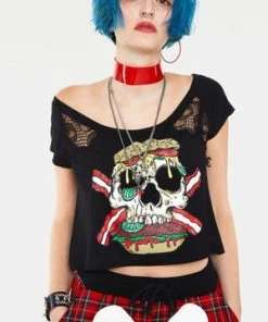 Jawbreaker Zombie Burger Lace Panel Top