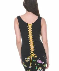 Jawbreaker Zombie Skull Burger Tie Back Top -Spooky Threads zombie skull burger tie back top jawbreaker 6 300x